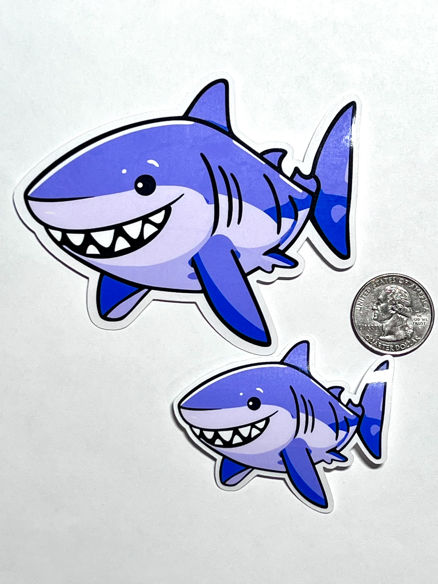 Purple Shark Sticker | Cute Cartoon Shark Decal | Waterproof Vinyl Sticker | Kawaii Sticker | Shark Week Lovers