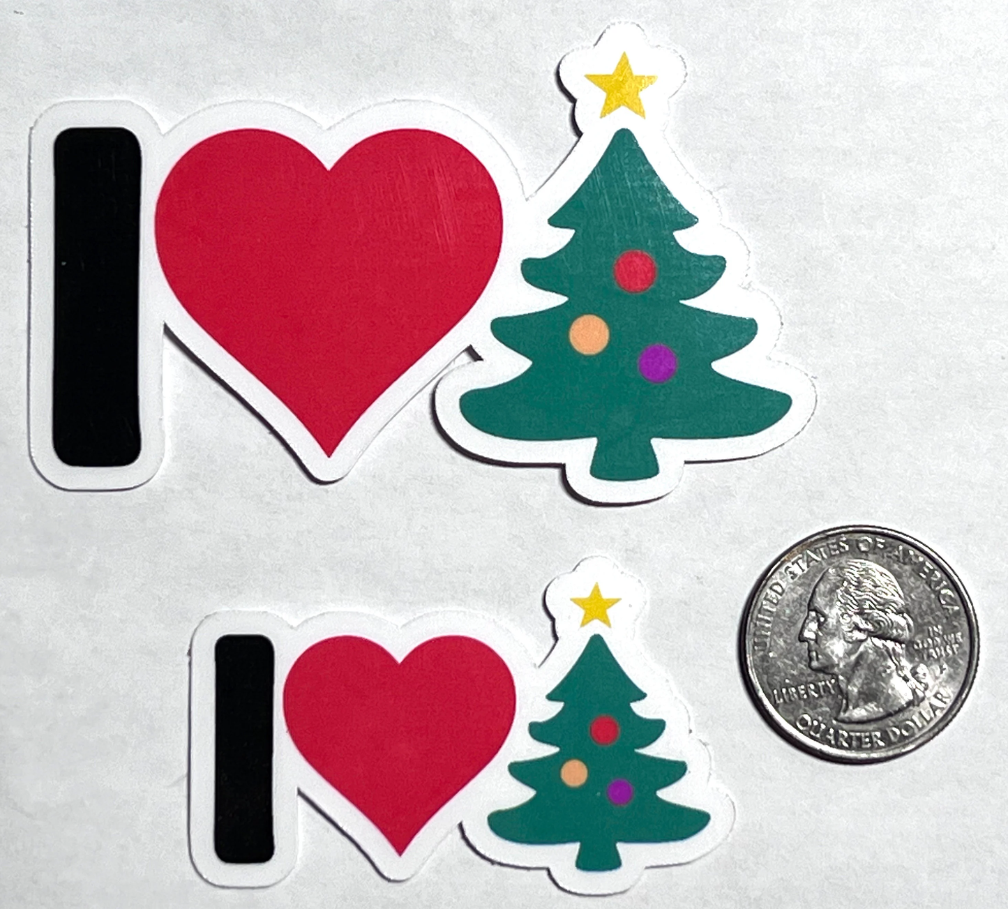 I love Christmas Sticker | I Heart Xmas l Christmas Tree Sticker