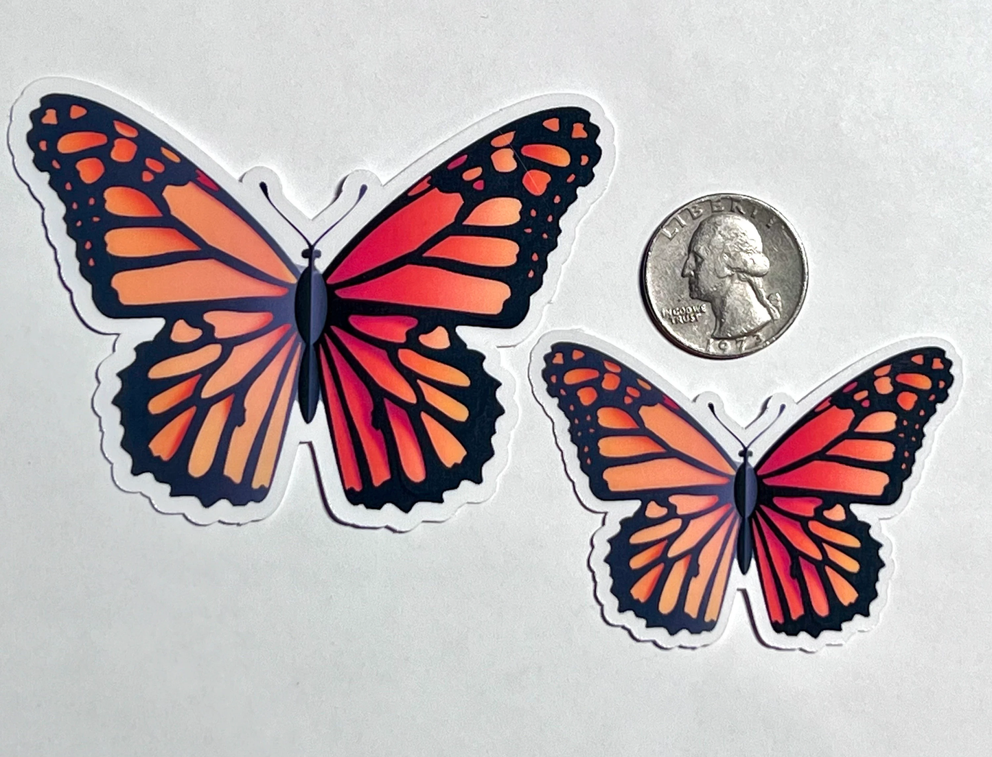 Monarch Butterfly Sticker | Orange and Black Vibrant Insect Art
