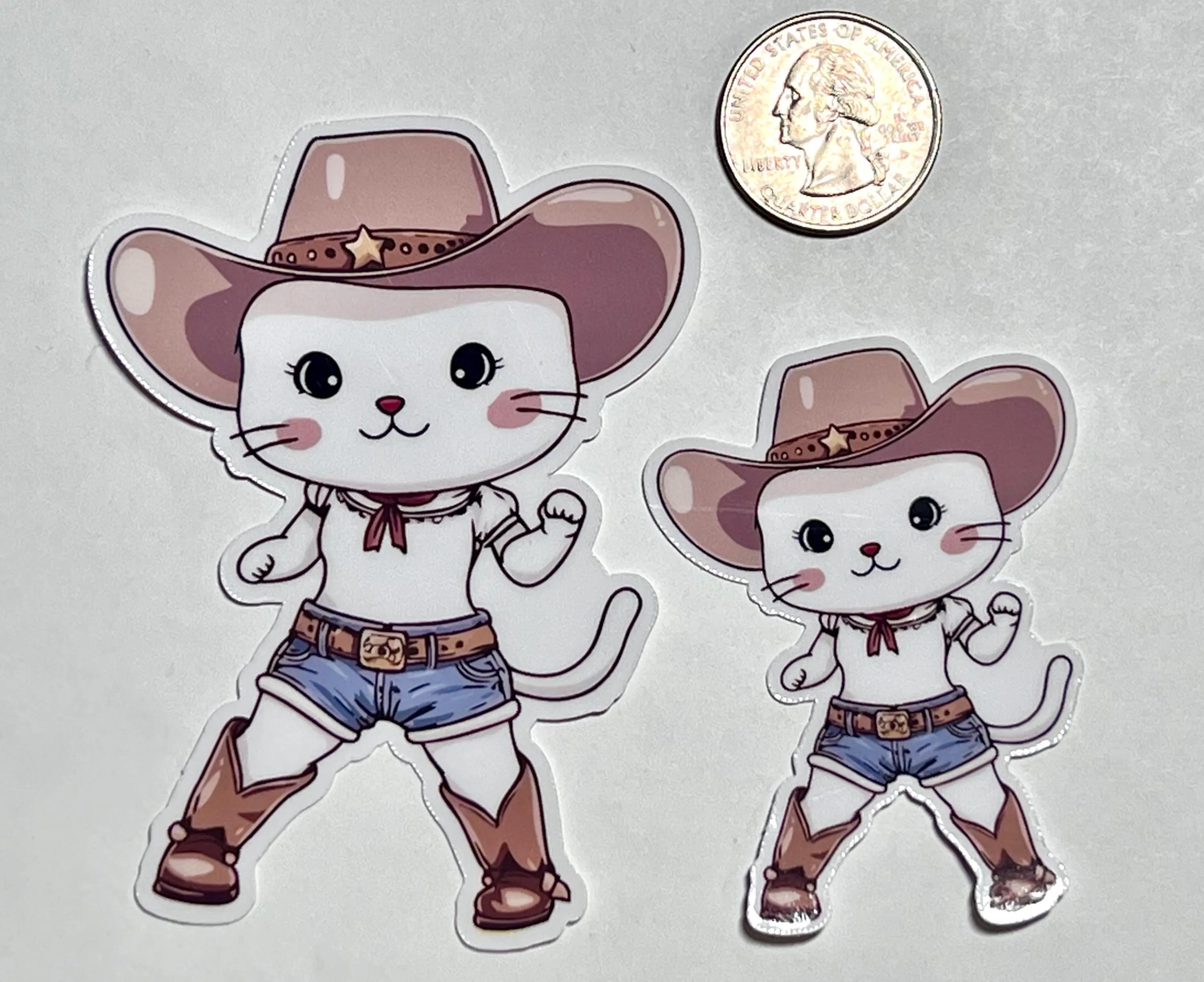 Cowgirl Cat Sticker | Western Cowgirl Kitty Vinyl Sticker | Kawaii Kitty