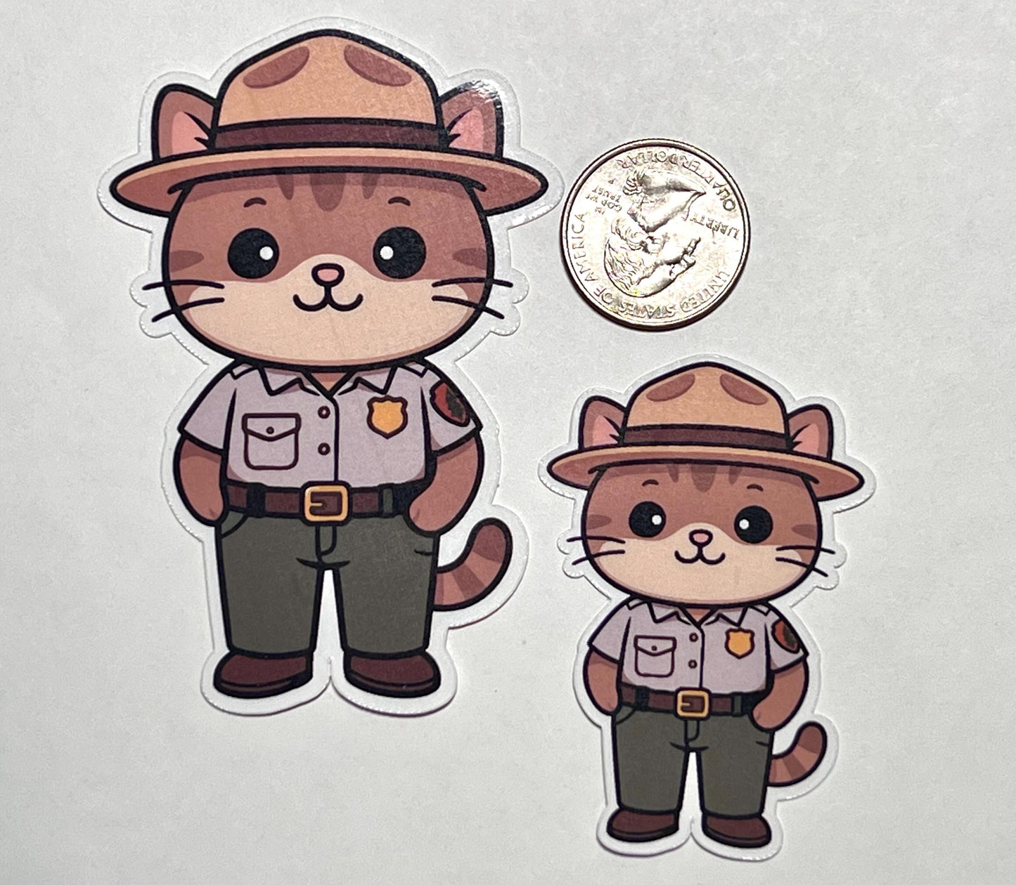 Park Ranger Cat Vinyl Sticker: U.S. National Parks Vacation Gift