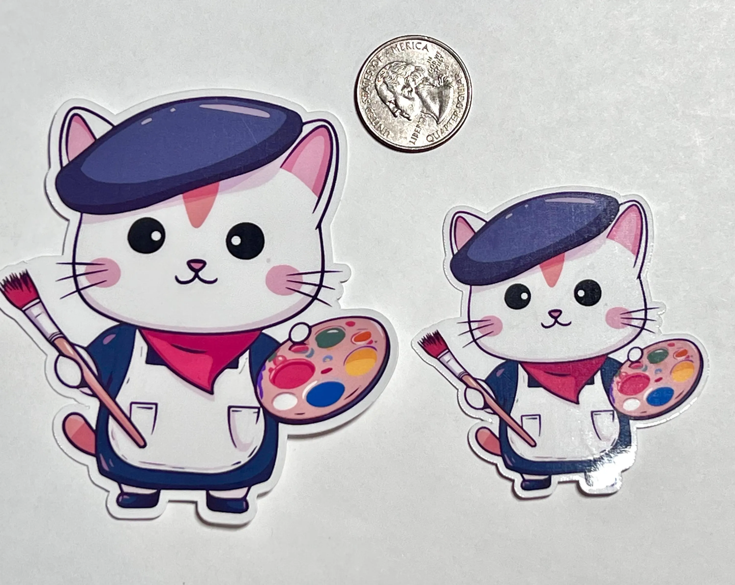 Artist Cat Sticker | Painter Cat Sticker