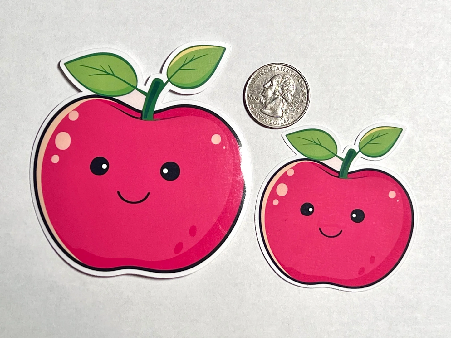 Cute Apple Sticker | Smiling Apple Kawaii Design | Teacher Gift