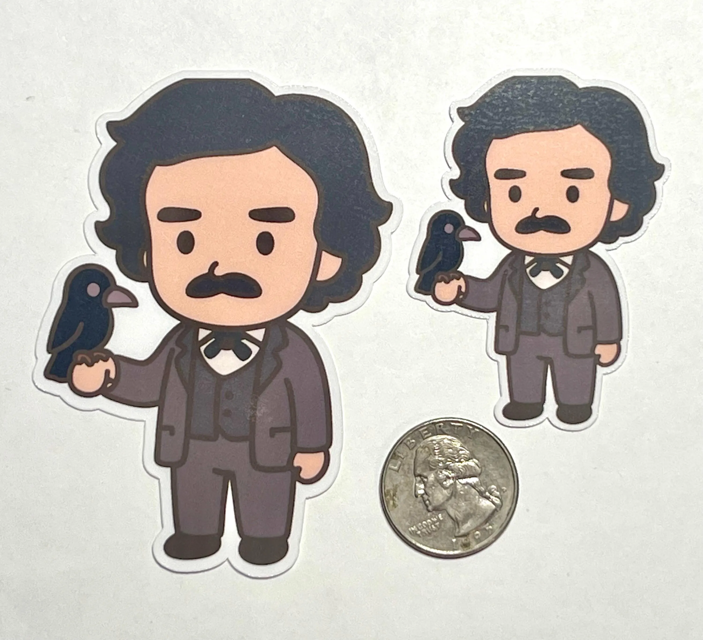 Edgar Allan Poe Sticker: Waterproof Vinyl Sticker with Raven