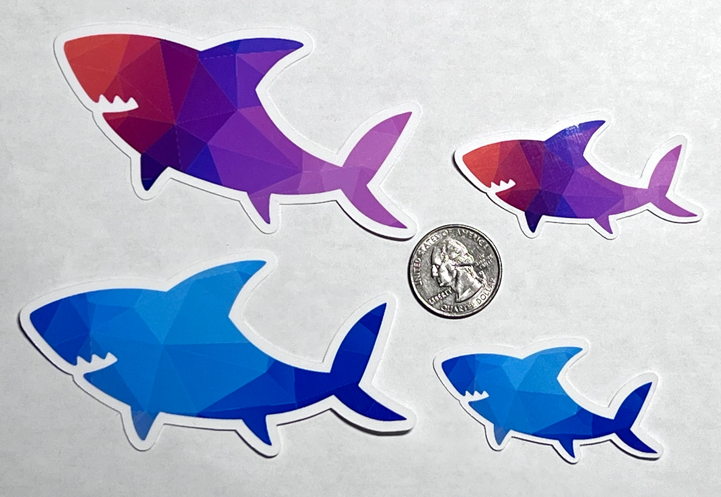 Shark Sticker- Purple or Blue. Two sizes. Waterproof laminated vinyl sticker that is perfect for water bottles or laptops. Baby Shark Lover