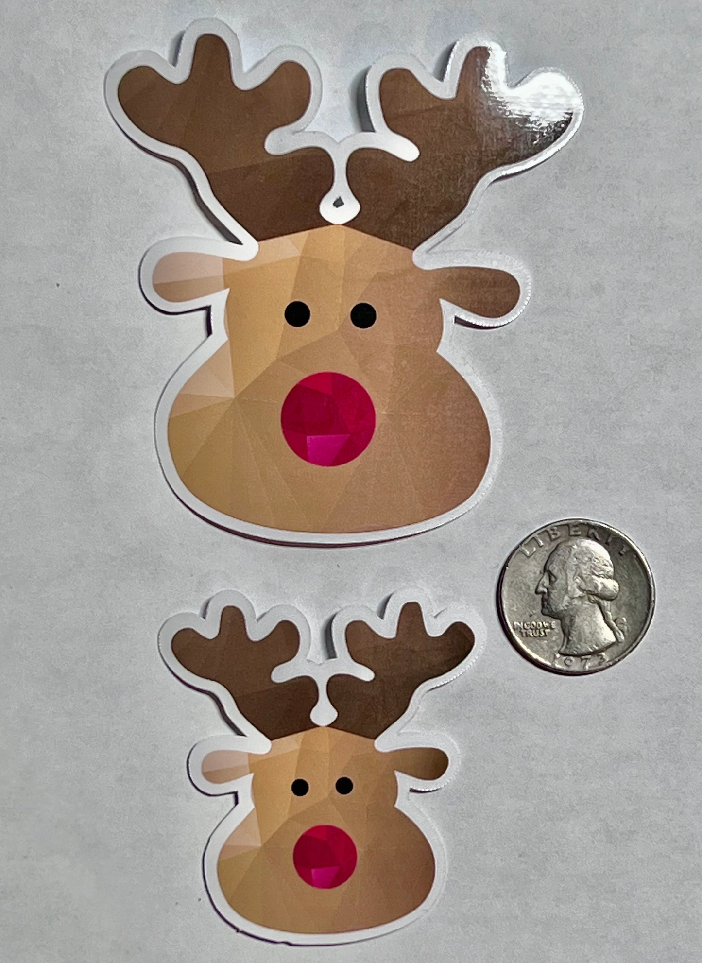 Red Nose Reindeer Sticker | Reindeer Decal l Holiday Decoration | Holiday Reindeer Sticker