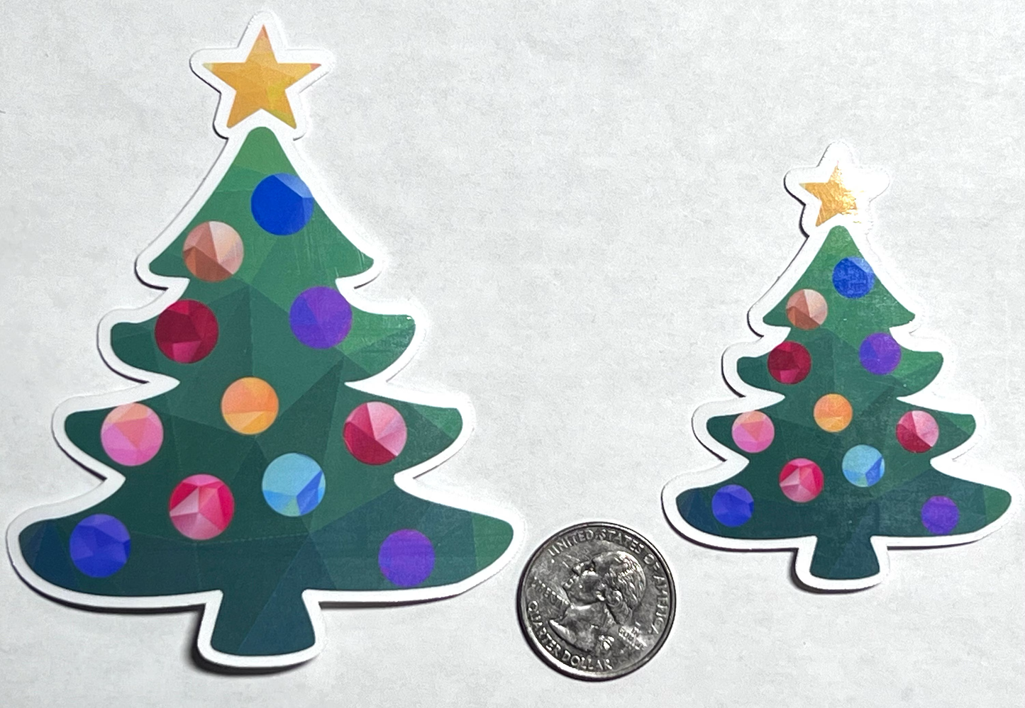 Christmas Tree Sticker | Xmas Tree With Ornaments Vinyl Sticker