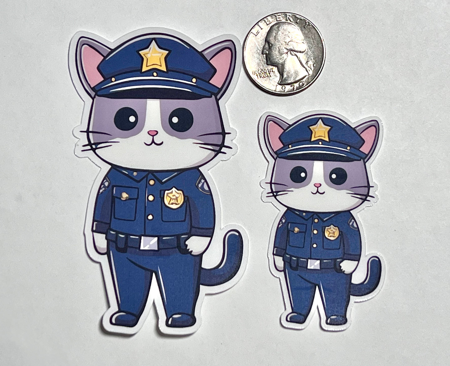 Police Officer Cat Sticker | Policeman Cat Vinyl Sticker | Law Enforcement | Cop Sticker