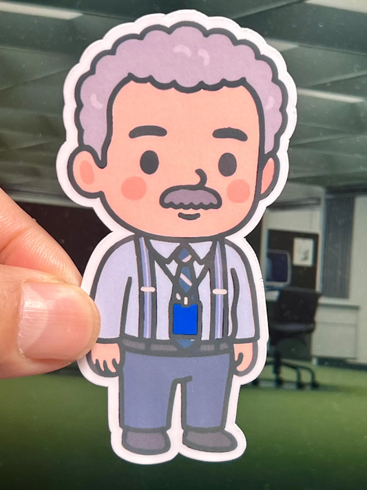 Cartoon sticker of Irving B from the tv show Severance