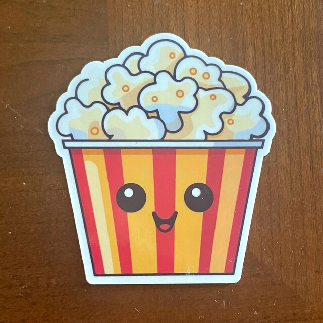 A photo of the popcorn bucket sticker from mykidsideas