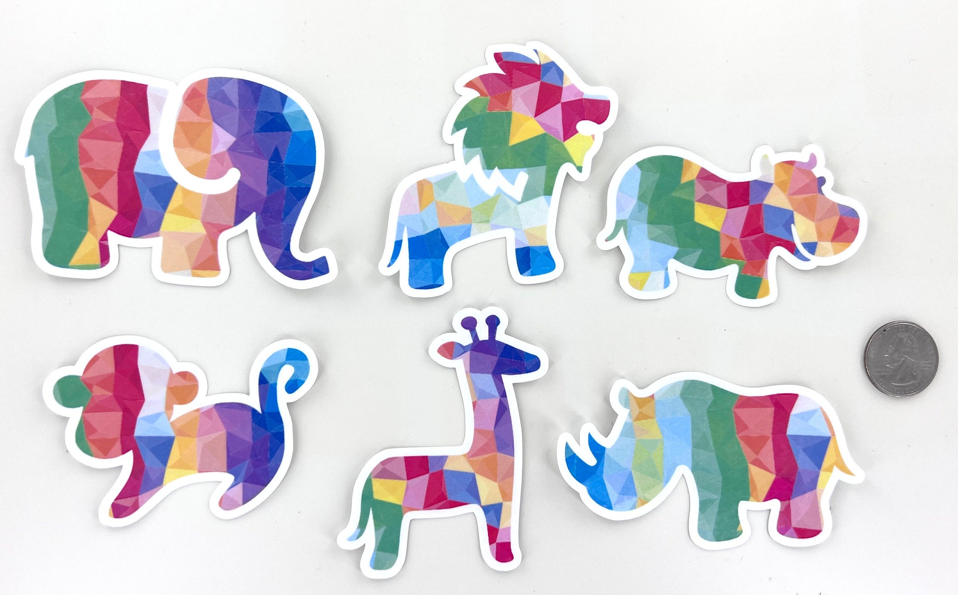 Mosaic Safari Animals Vinyl Sticker image 2