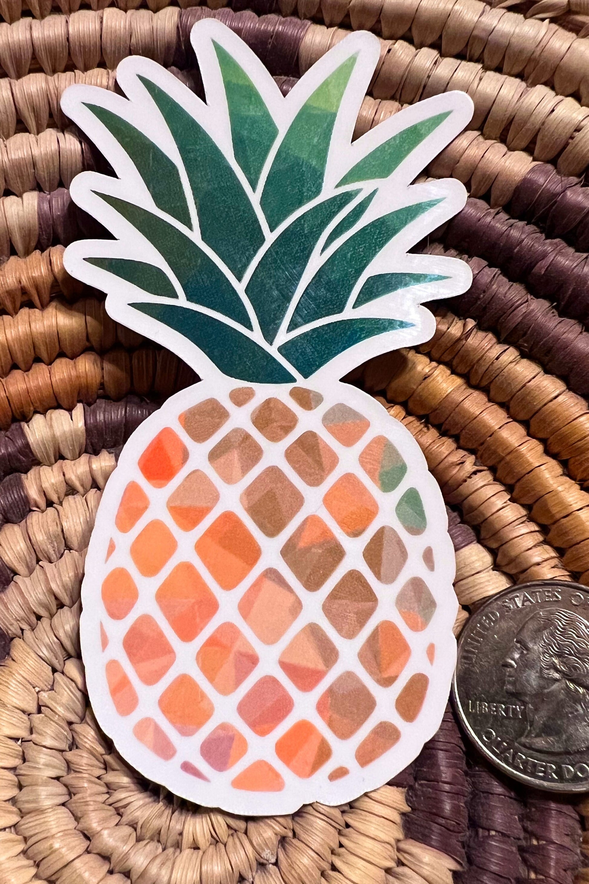 Colorful Pineapple Vinyl Sticker image 3
