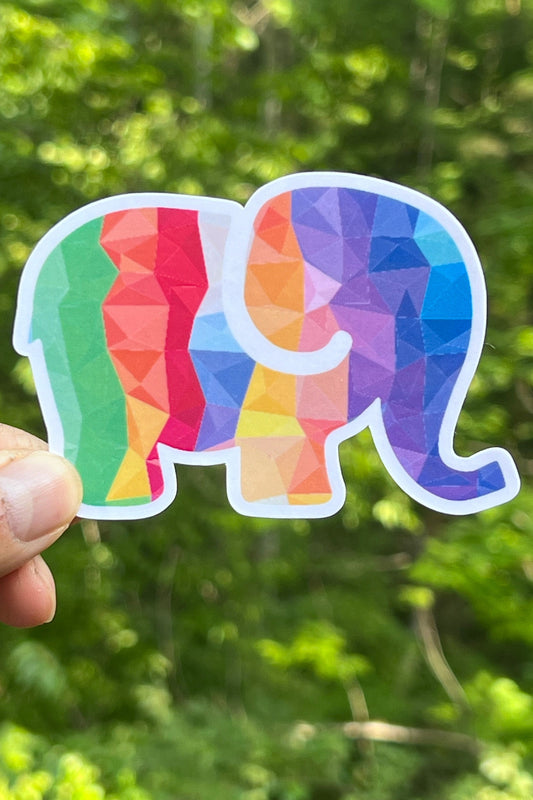 Safari Animals Colorful Mosaic Vinyl Stickers, Elephant, Giraffe, Monkey, Lion, Rhino, Hippo, Zoo Animal Stickers Water Bottles, lunch boxes