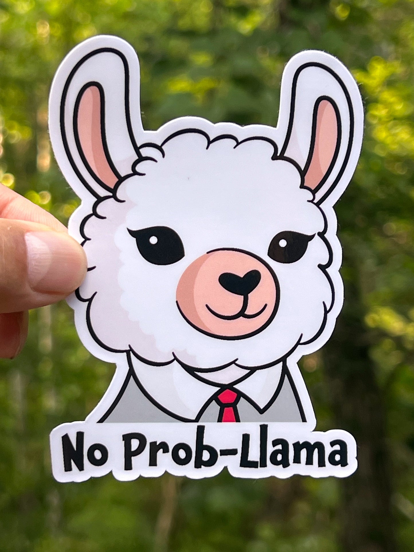 No Prob-llama Vinyl Sticker, Waterproof Laminated Llama Sticker