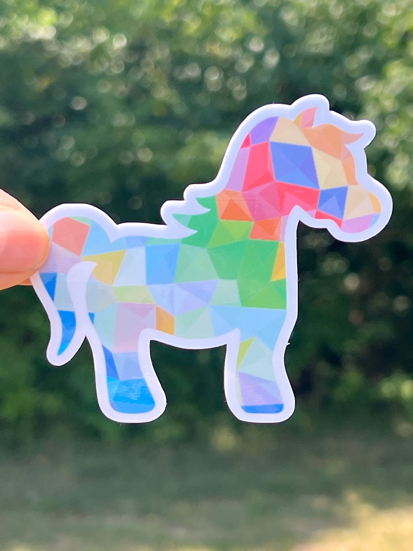 Farm Animal Stickers: Colorful Mosaic Vinyl Sticker image 5