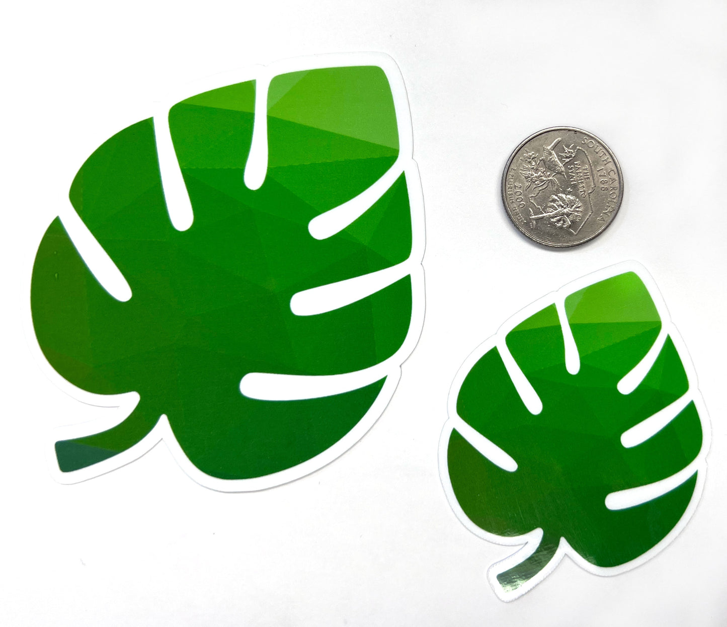Green Monstera Leaf Vinyl Sticker image 2