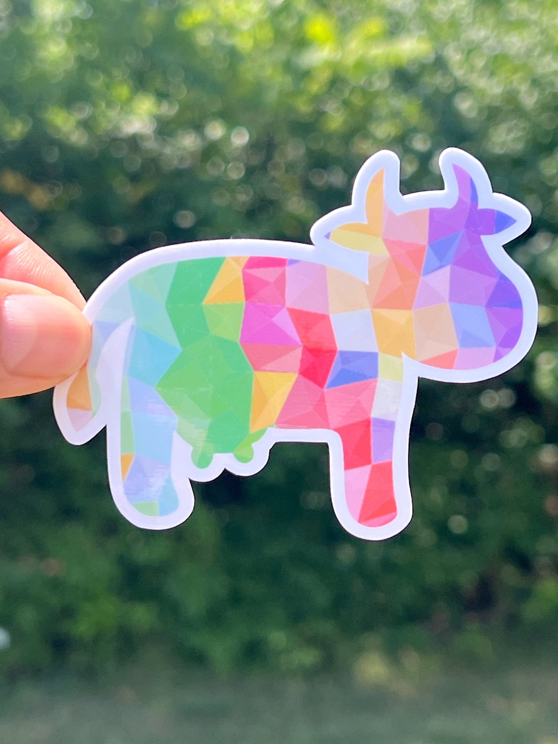 Farm Animal Stickers: Colorful Mosaic Vinyl Sticker