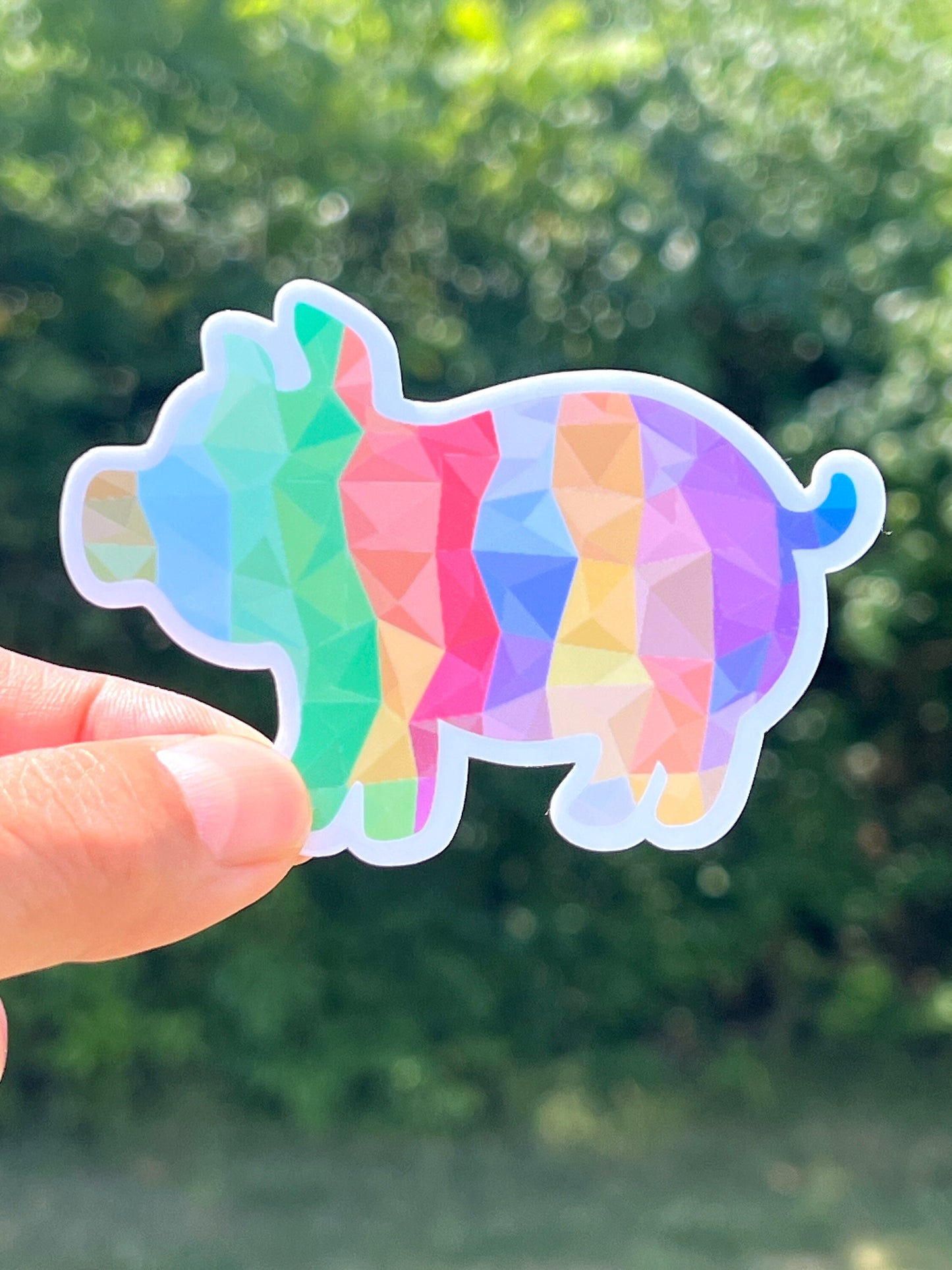 Farm Animal Stickers: Colorful Mosaic Vinyl Sticker image 6