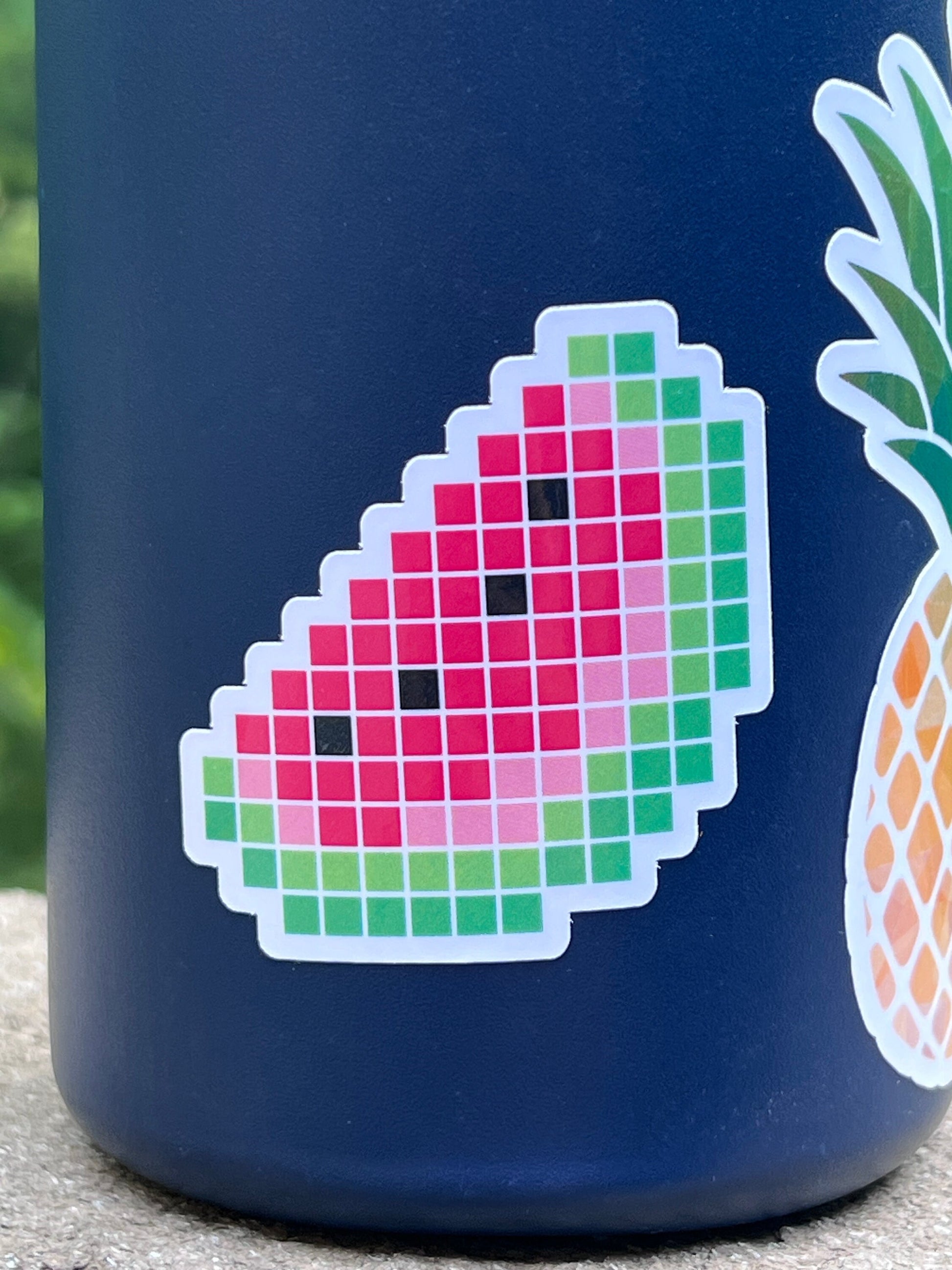 Pixel Watermelon Vinyl Sticker image 2