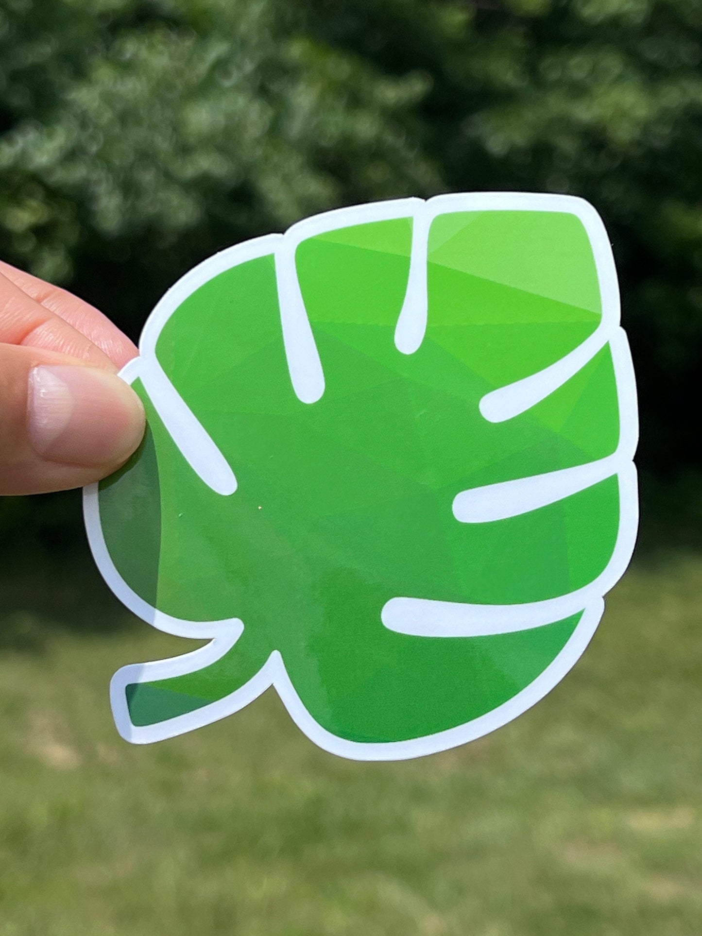 Green Monstera Leaf Vinyl Sticker | Houseplant Vinyl Sticker