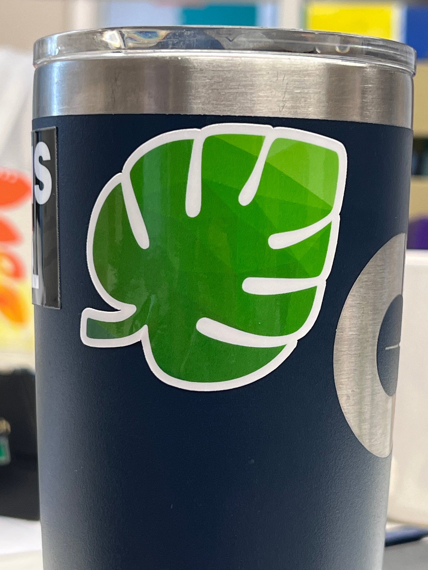 Green Monstera Leaf Vinyl Sticker image 3