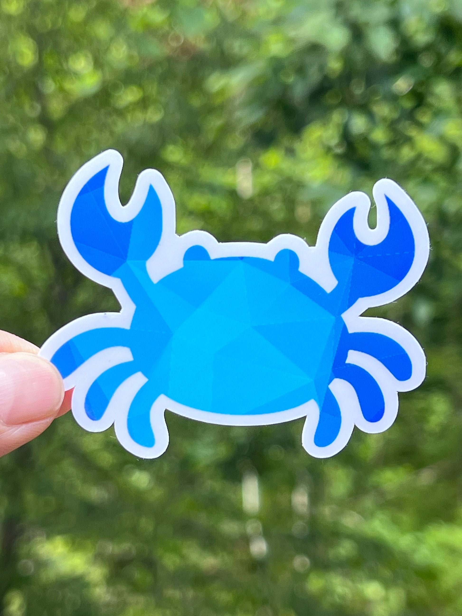 Geometric Blue Purple Crab Vinyl Sticker image 2
