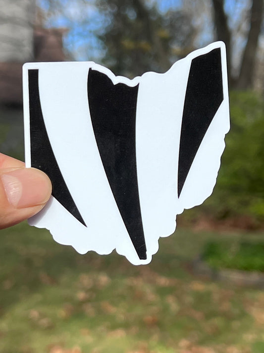 Ohio Bengals Sticker in Black and White Stripes- For Cincinnati Bengals Fans | Joe Burrow | Bengals White Tiger for Laptop/Cooler