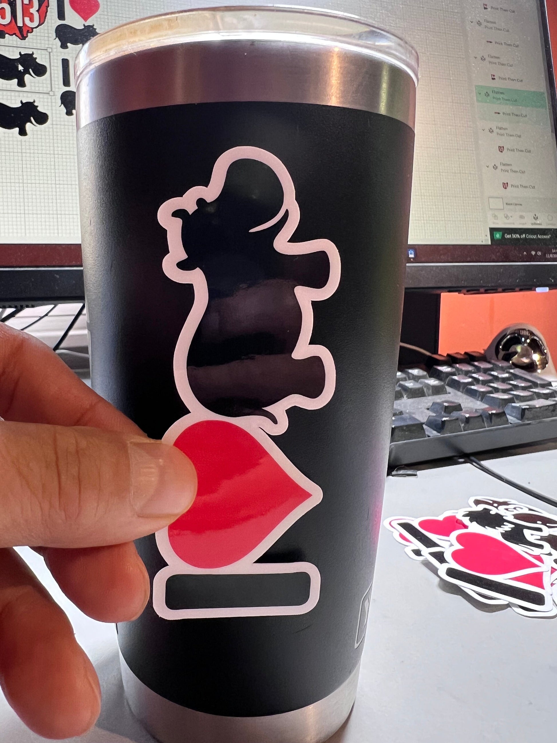 I Heart Hippos Vinyl Sticker image 6