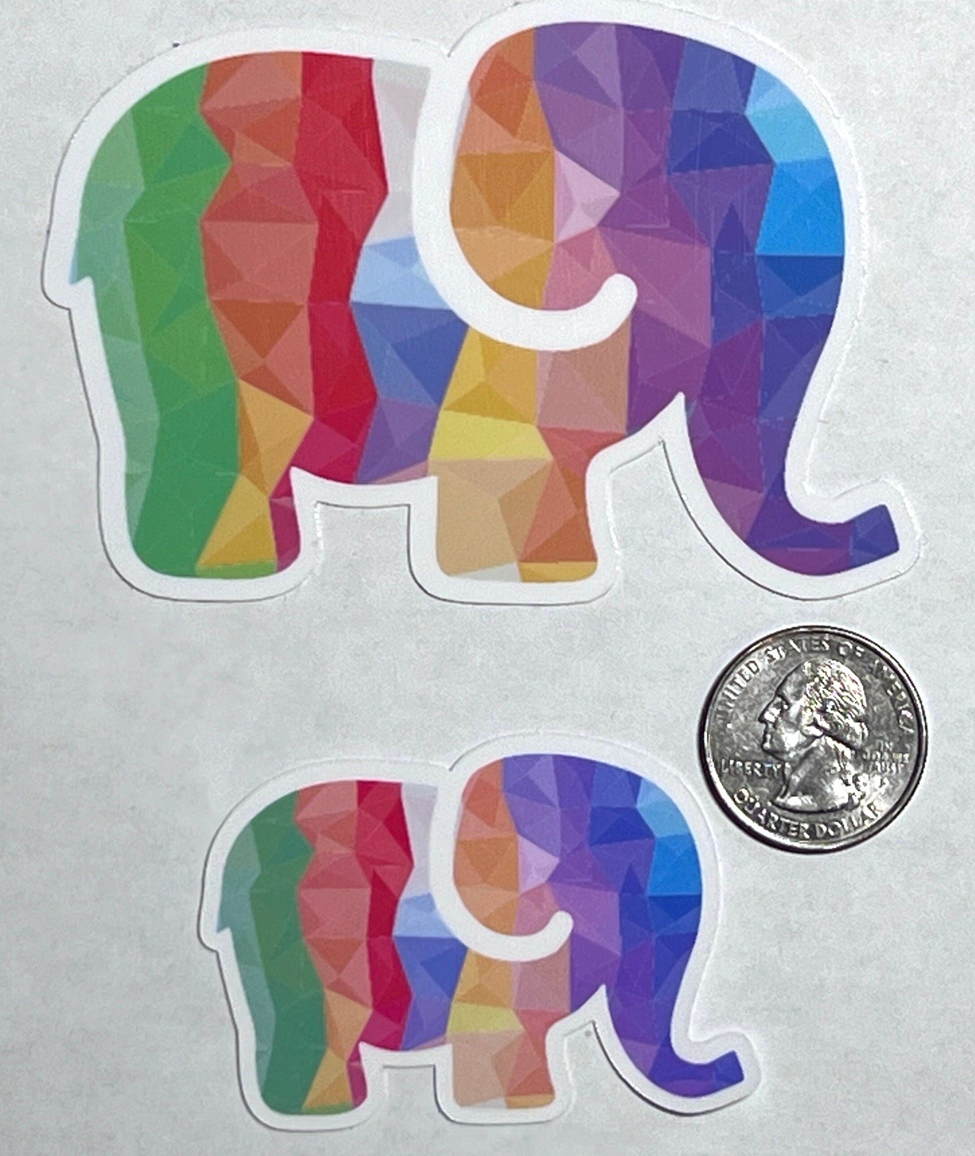 Colorful Elephant Vinyl Sticker image 2