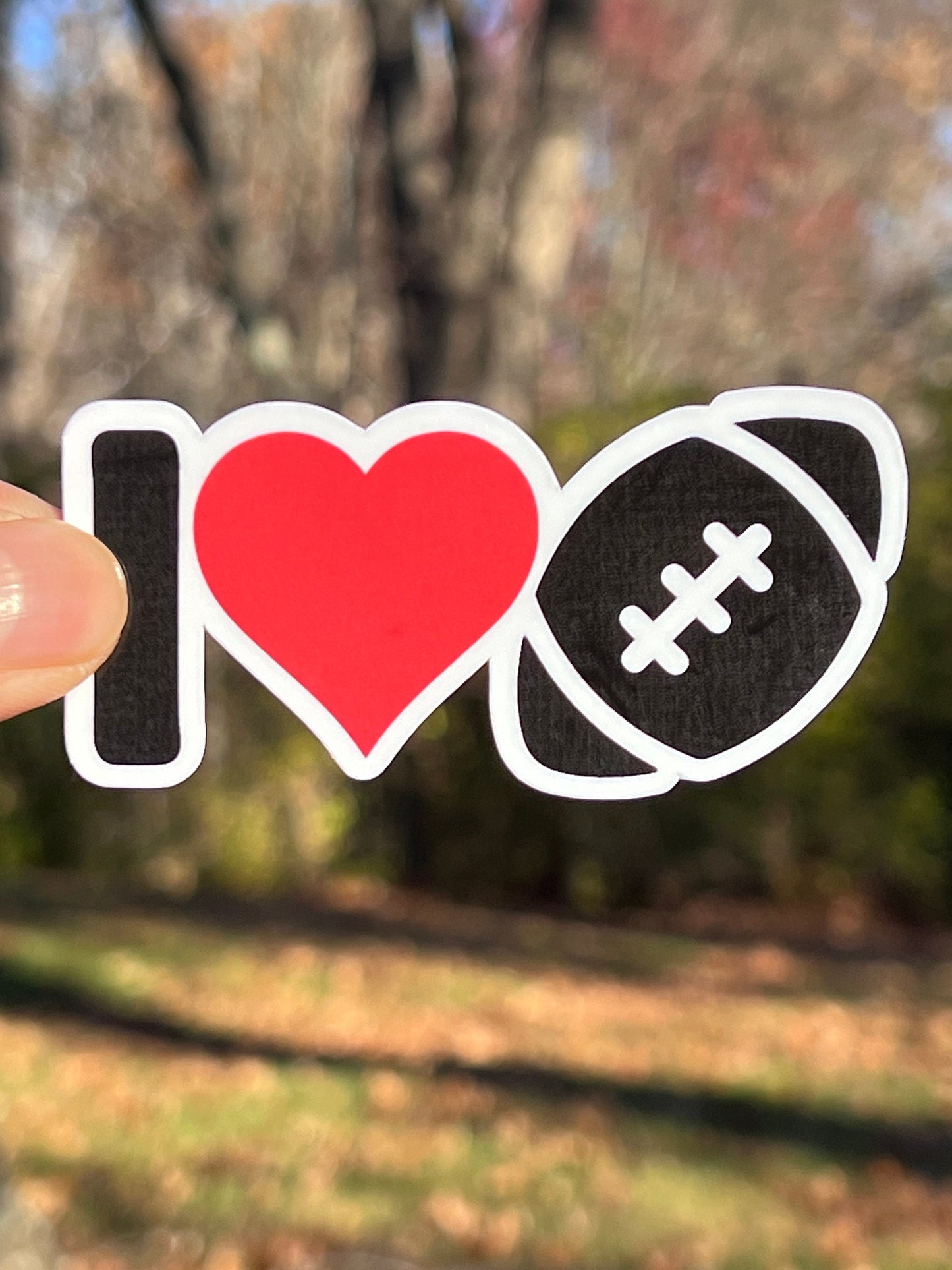 I love Football Sticker | I Heart Football Vinyl Sticker | Football Fan gifts | College Football