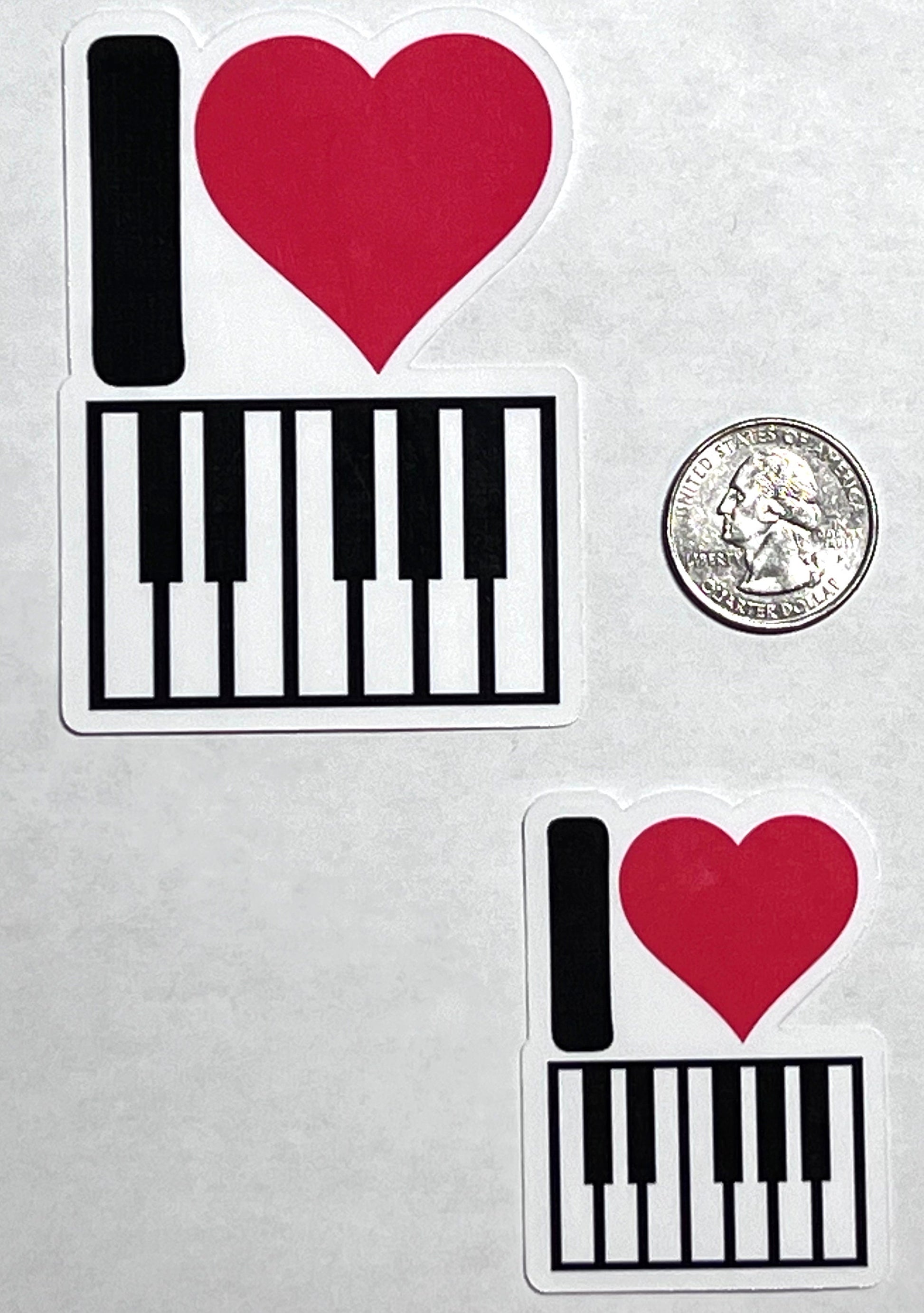 I Heart Piano Vinyl Sticker image 2