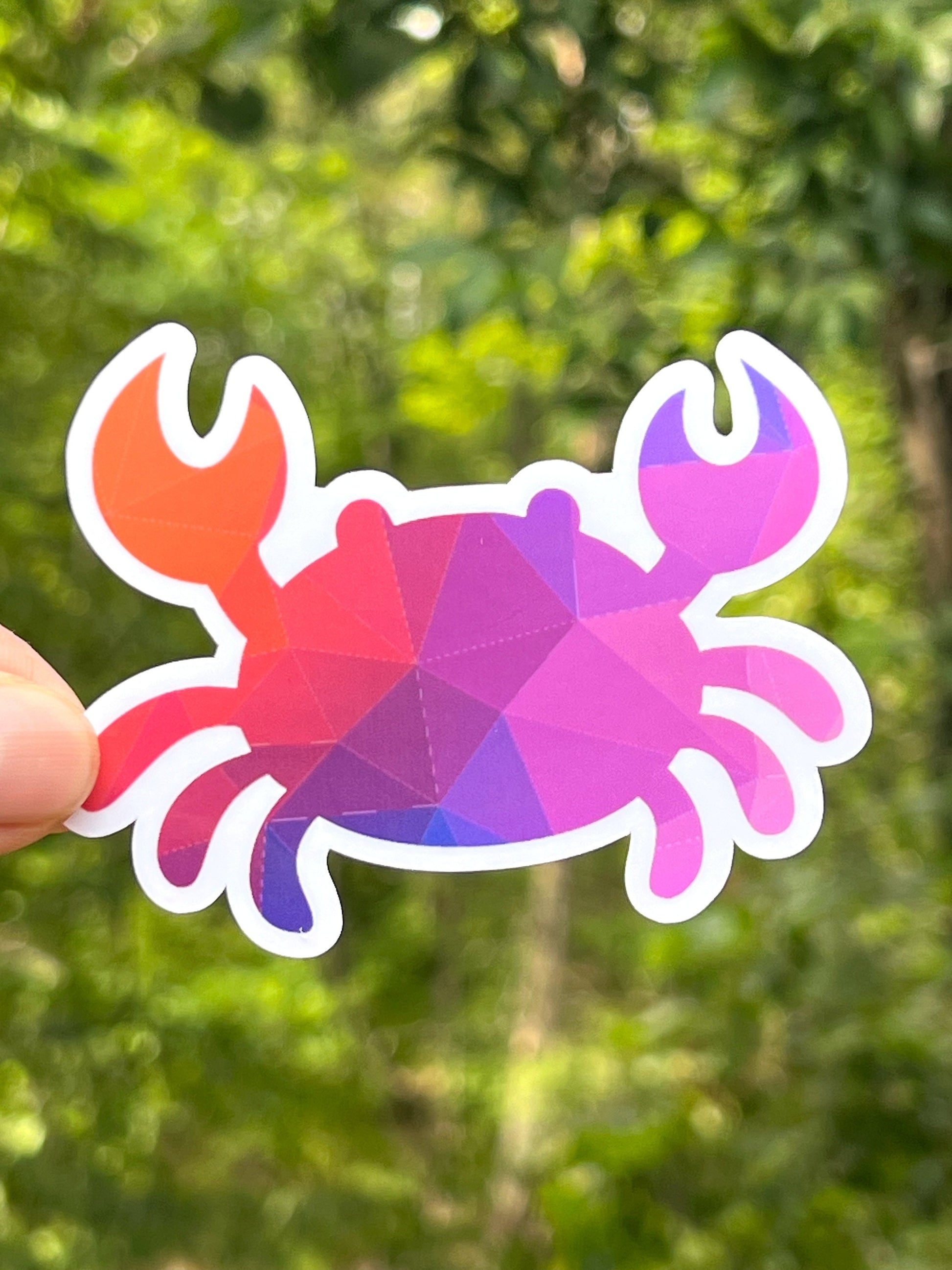 Geometric Blue Purple Crab Vinyl Sticker