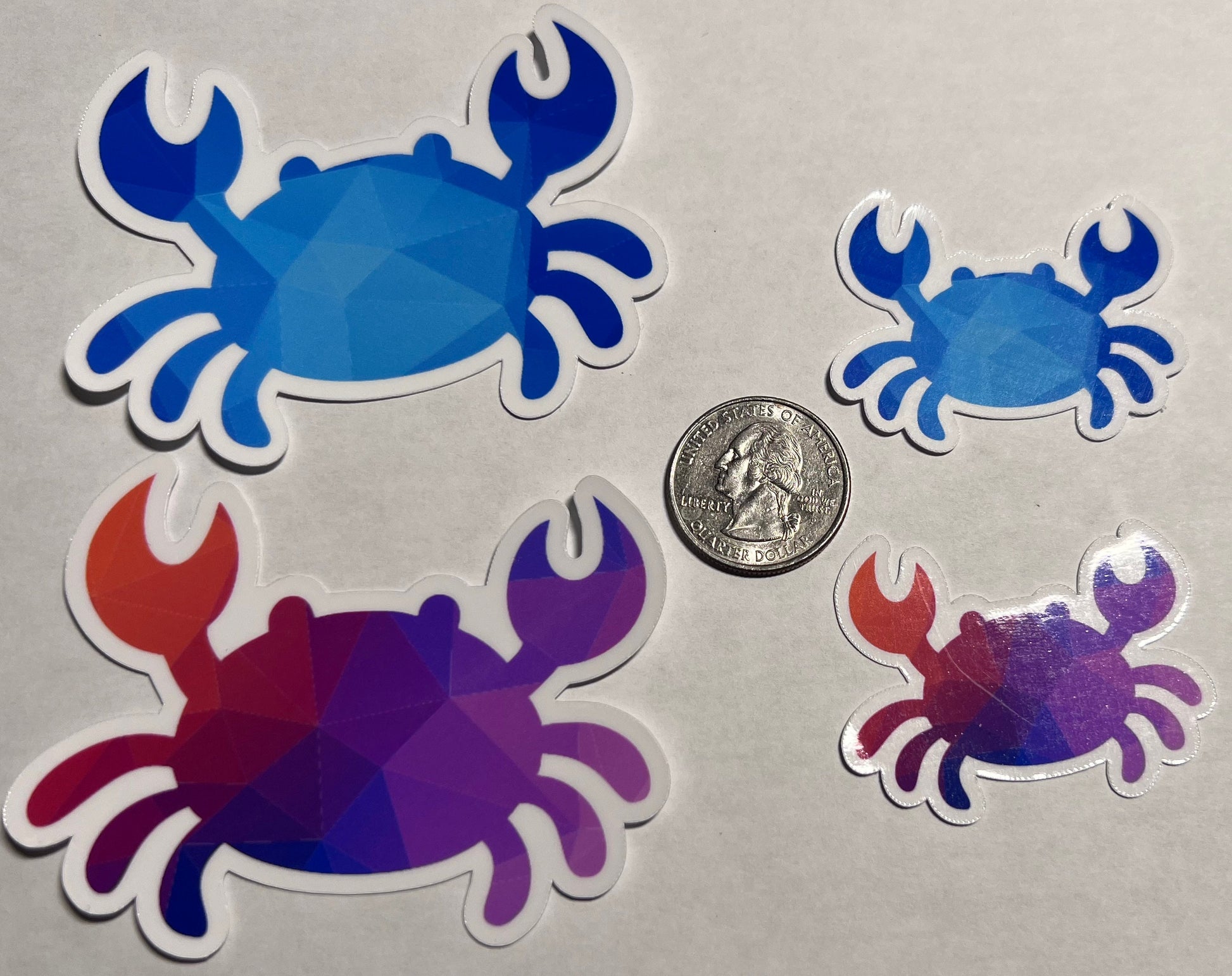 Geometric Blue Purple Crab Vinyl Sticker image 3
