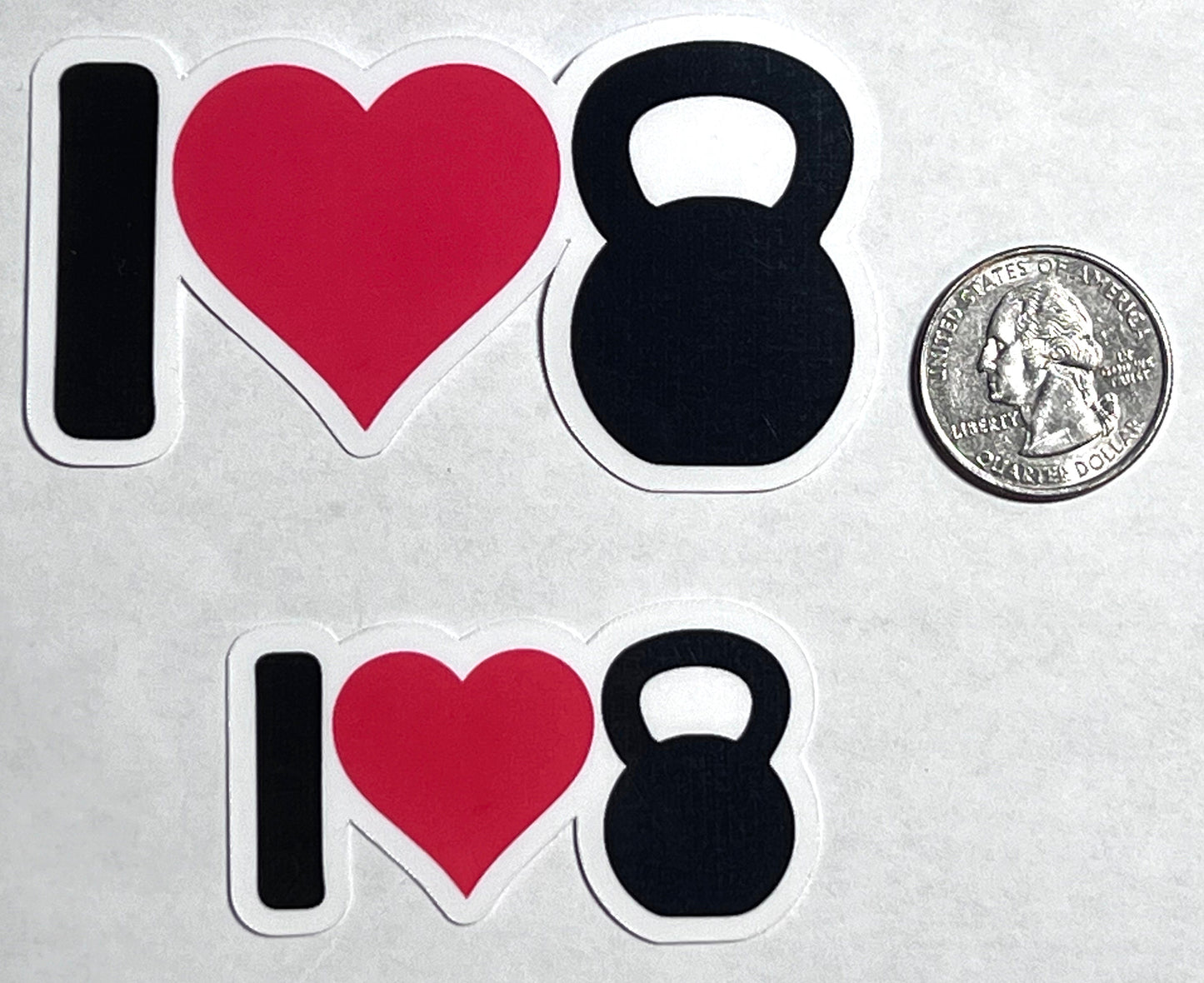 I Heart Kettlebell Vinyl Sticker image 2