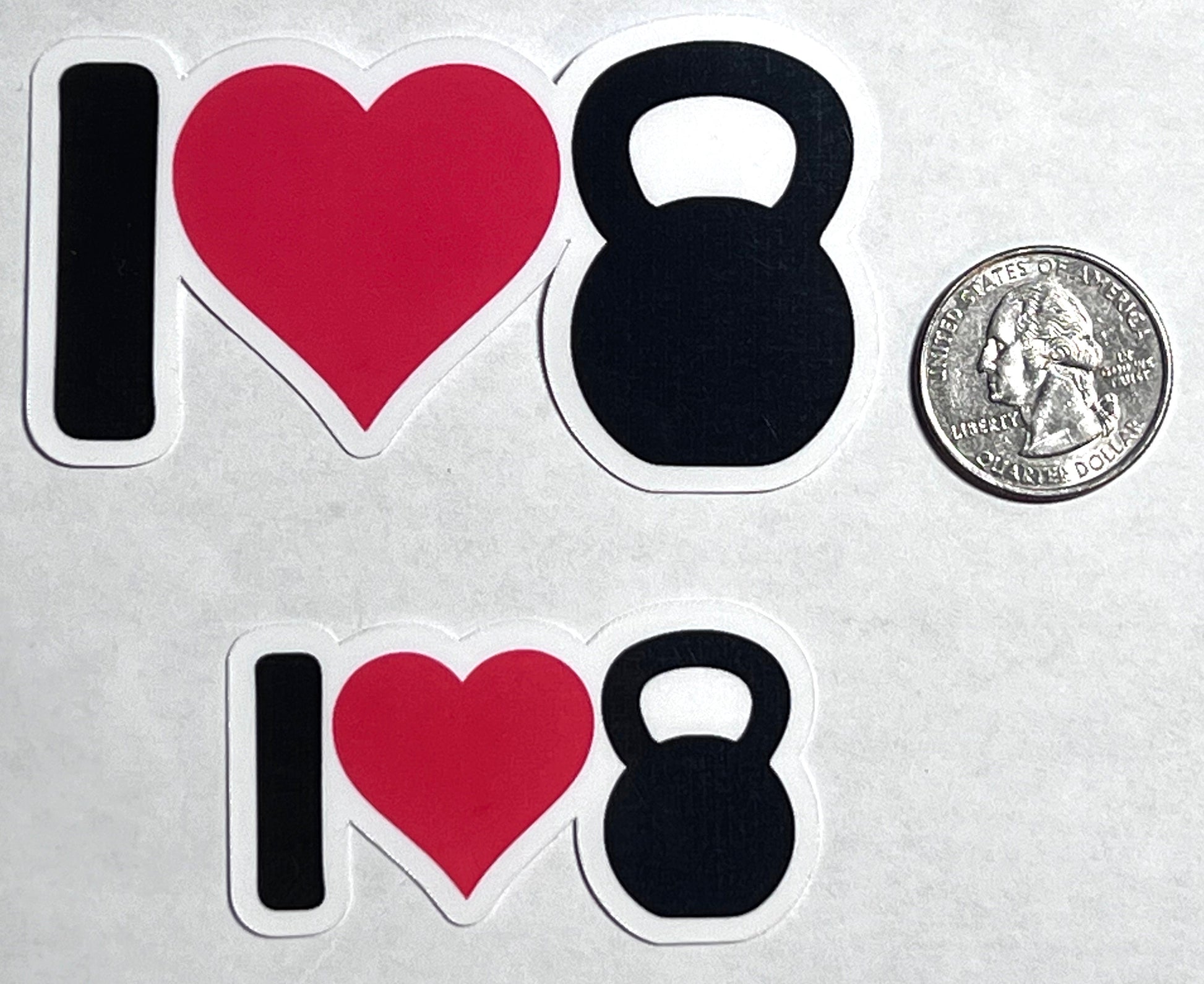 I Heart Kettlebell Vinyl Sticker image 2