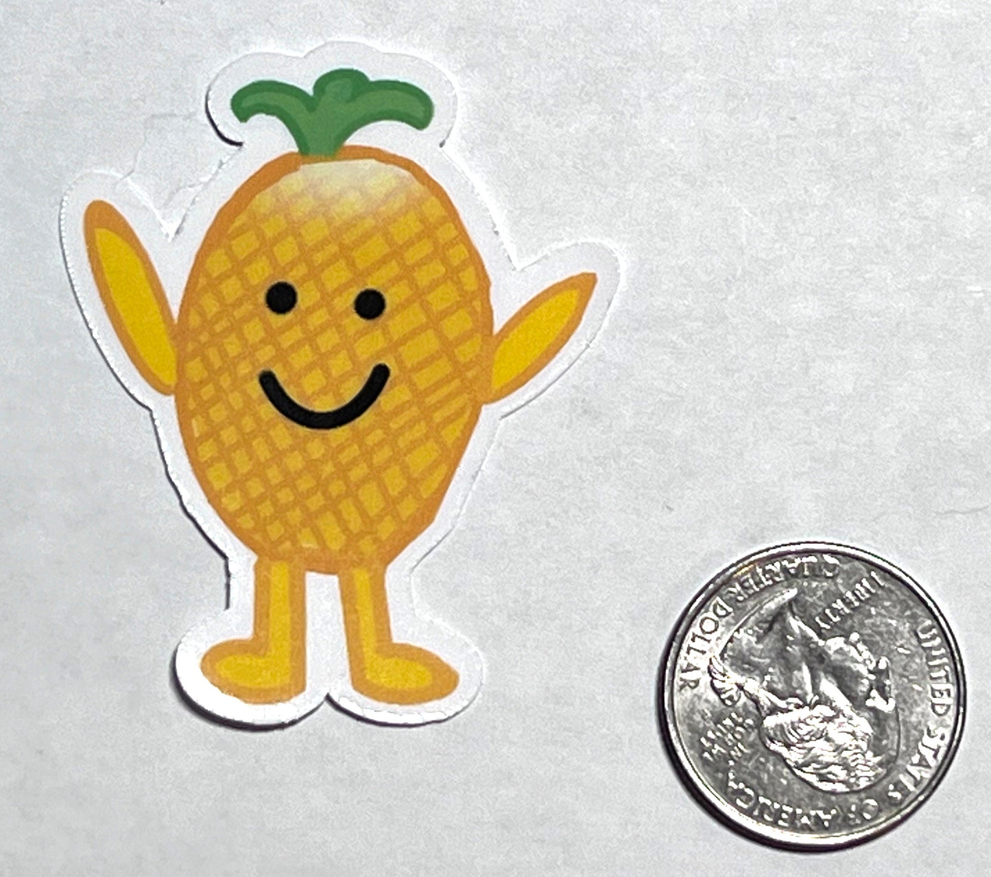 Mr. Pineapple-  Cute Pineapple- Waterproof Vinyl Sticker. Fruit sticker image 2