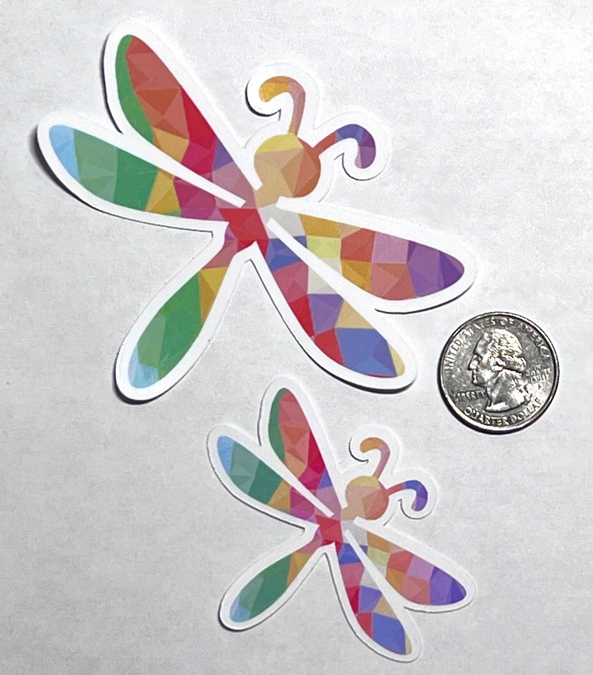 Colorful Dragonfly Vinyl Sticker image 2