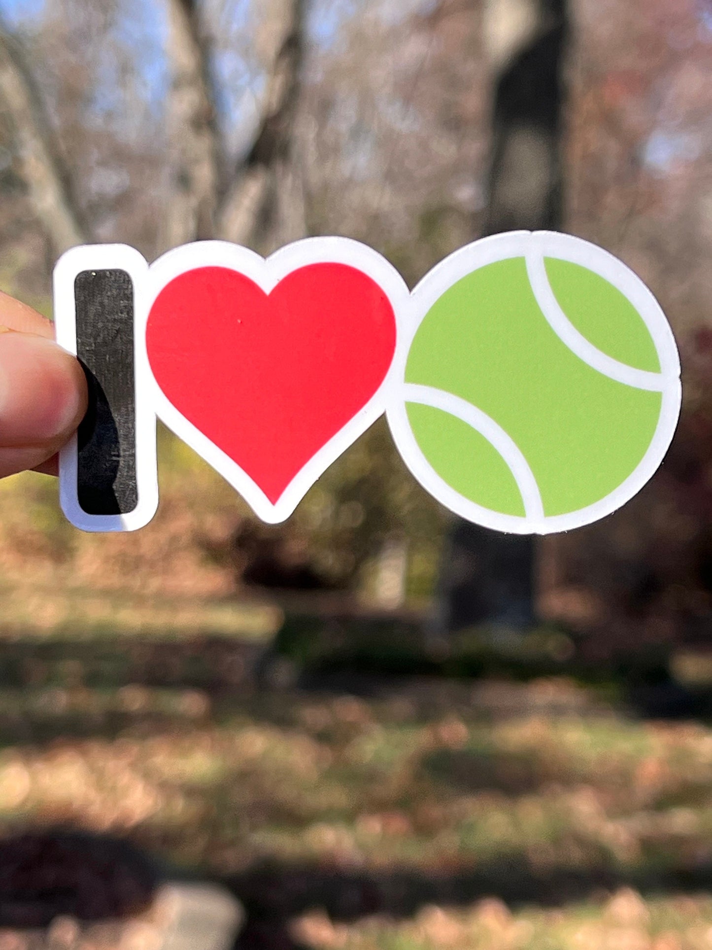 I Love Tennis Vinyl Sticker image 3
