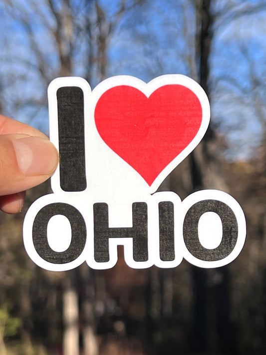 I Love Ohio Sticker | I Heart Ohio Vinyl Sticker | Buckeye State