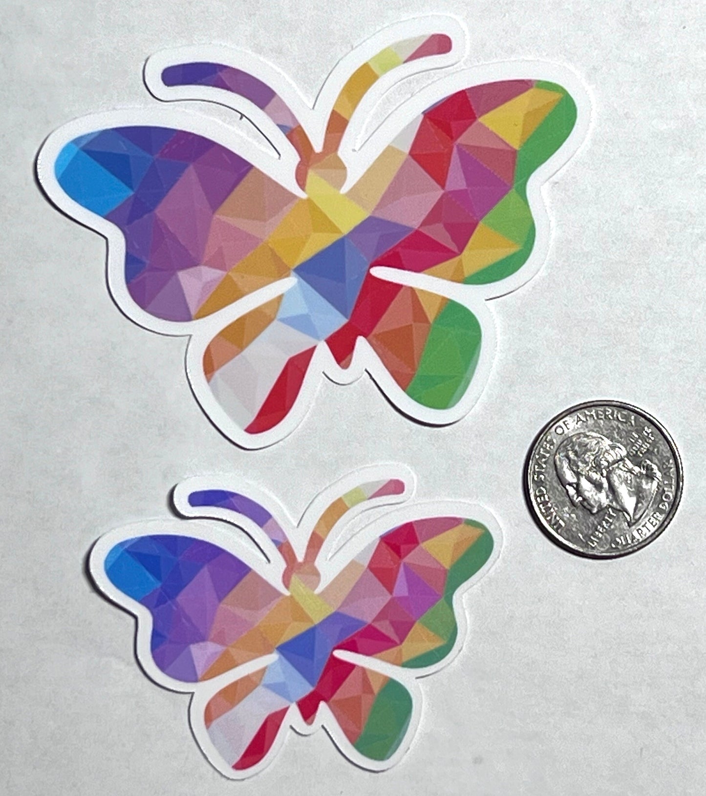 Colorful Butterfly Vinyl Sticker image 2