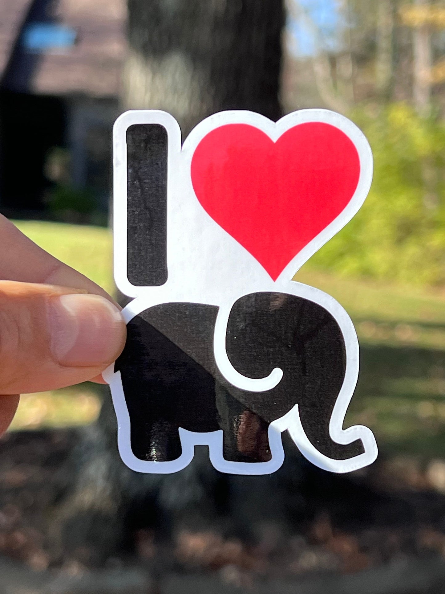 I Heart Elephants Vinyl Sticker