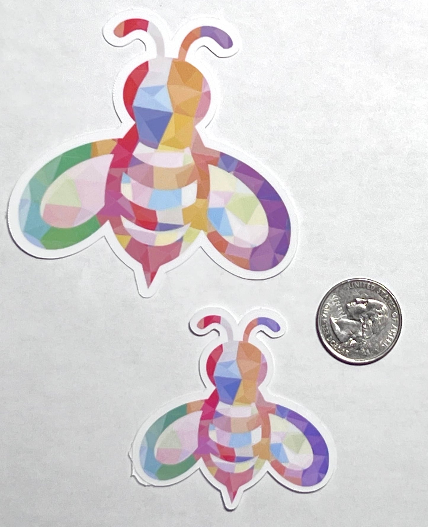 Colorful Honey Bee Vinyl Sticker image 2