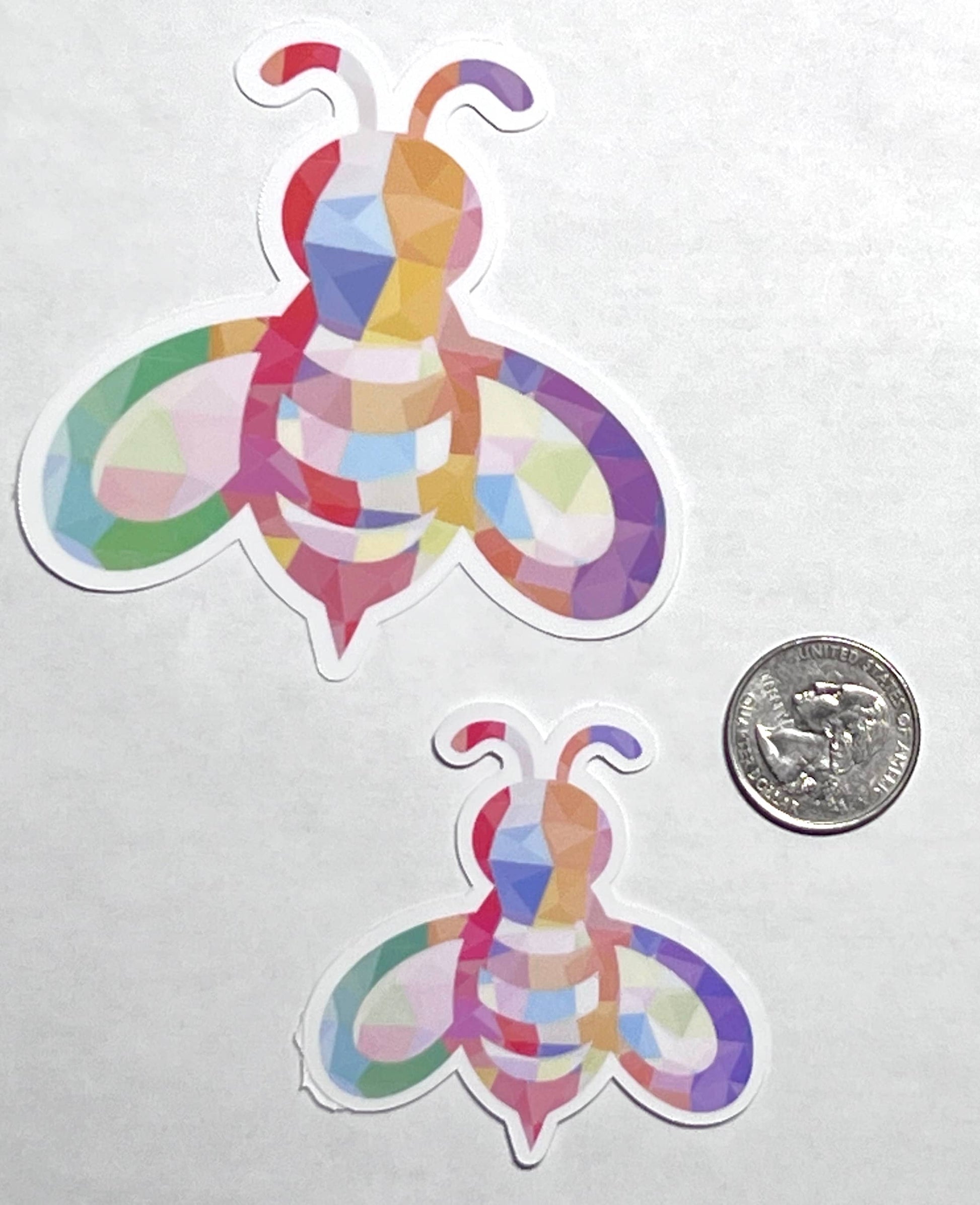 Colorful Honey Bee Vinyl Sticker image 2