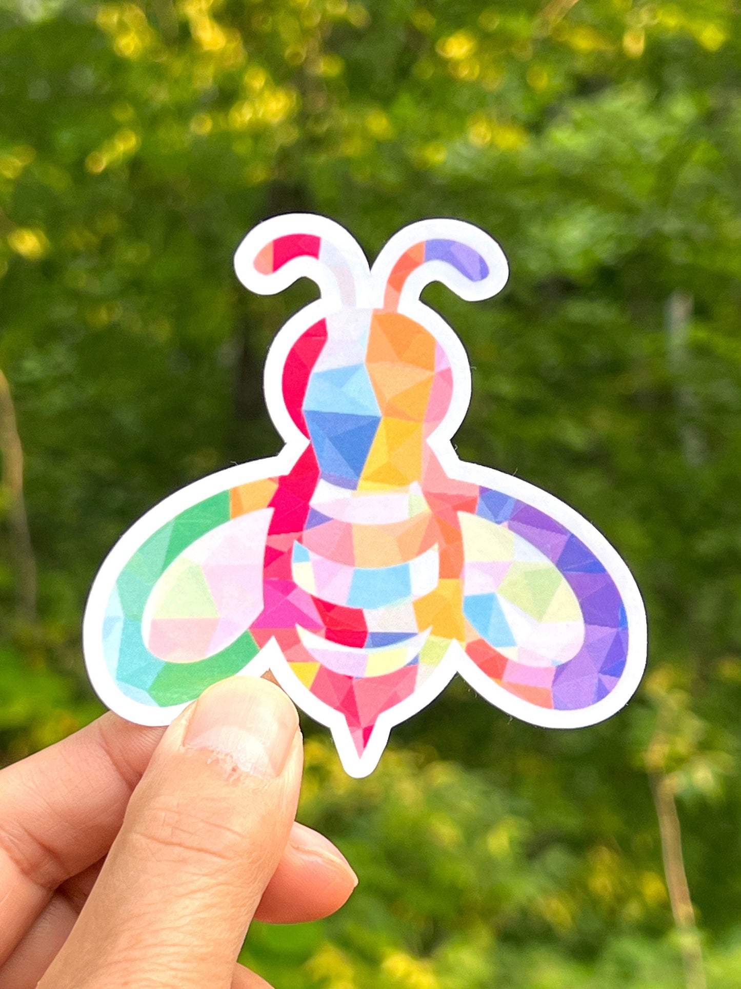 Colorful Honey Bee Vinyl Sticker