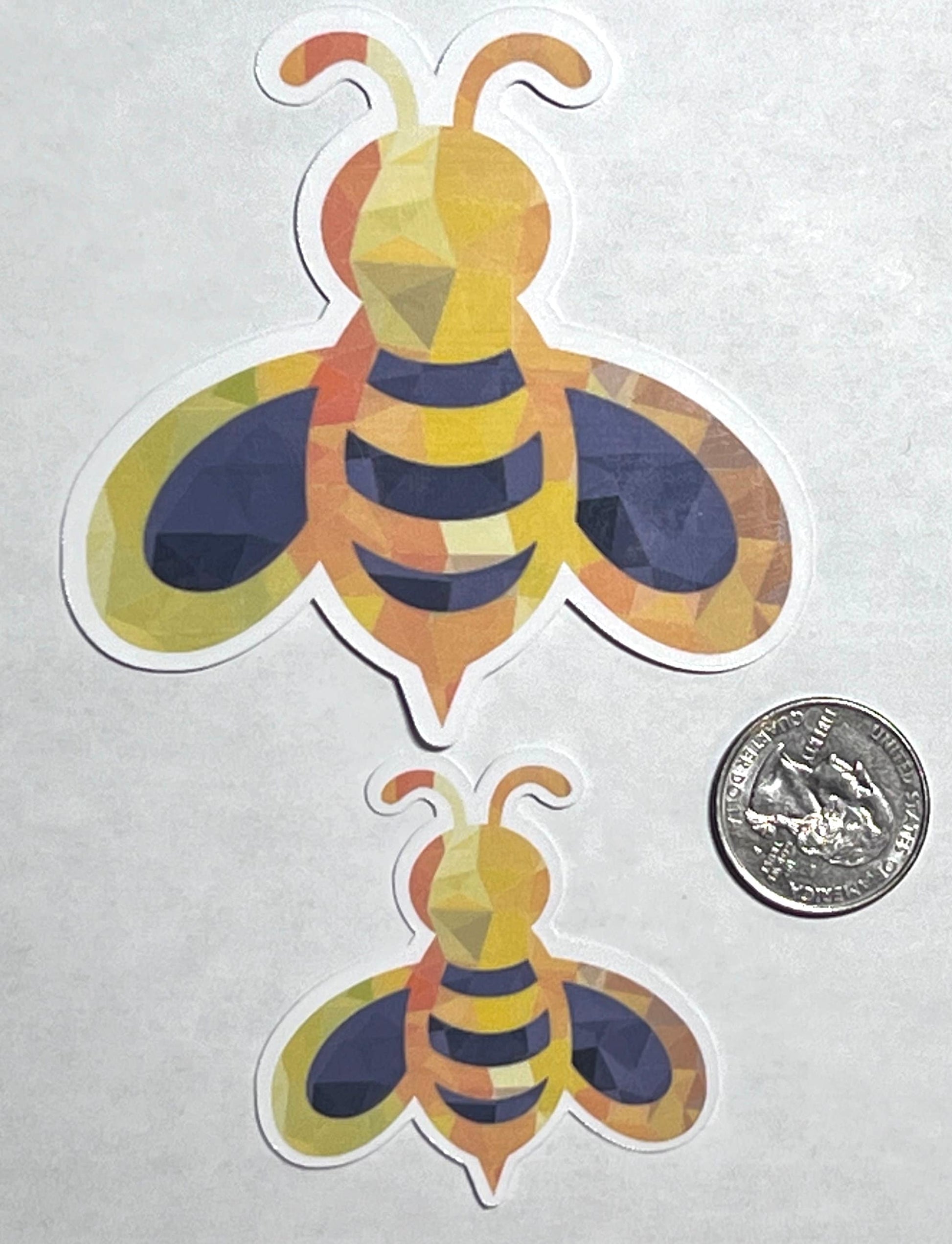 Yellow Honey Bee Vinyl Sticker image 2