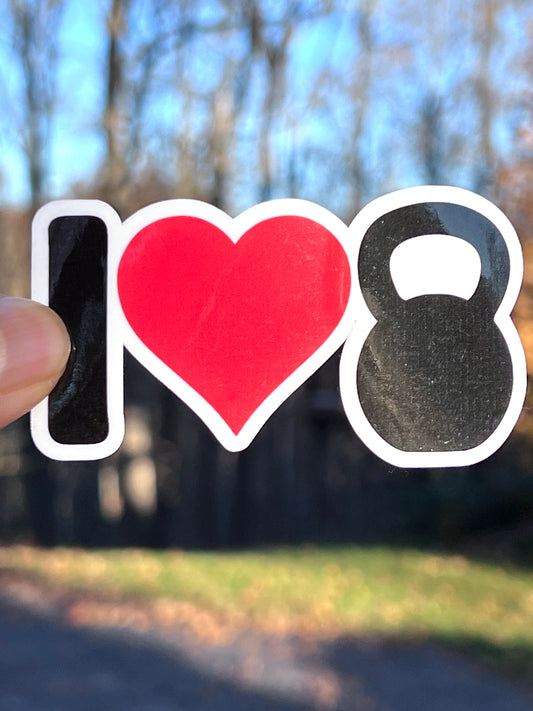 I love Kettlebell Sticker | I Heart Kettlebell Vinyl Sticker | Cross Training