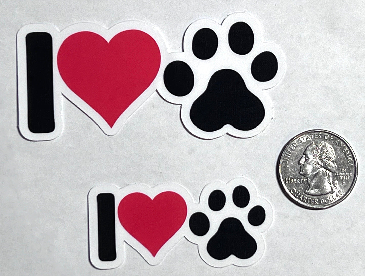 I Heart Paw Print Vinyl Sticker image 2