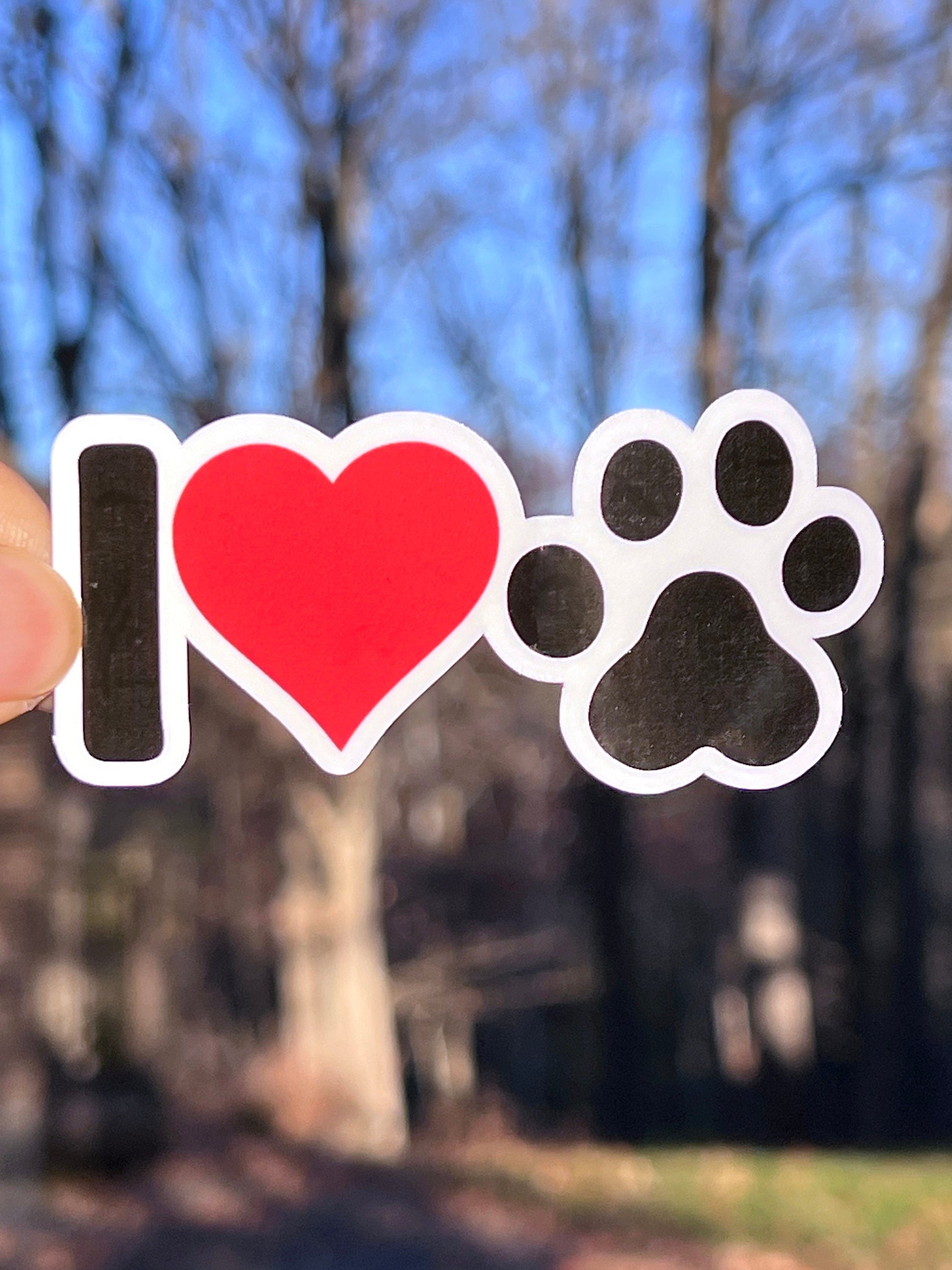 I Heart Paw Print Vinyl Sticker