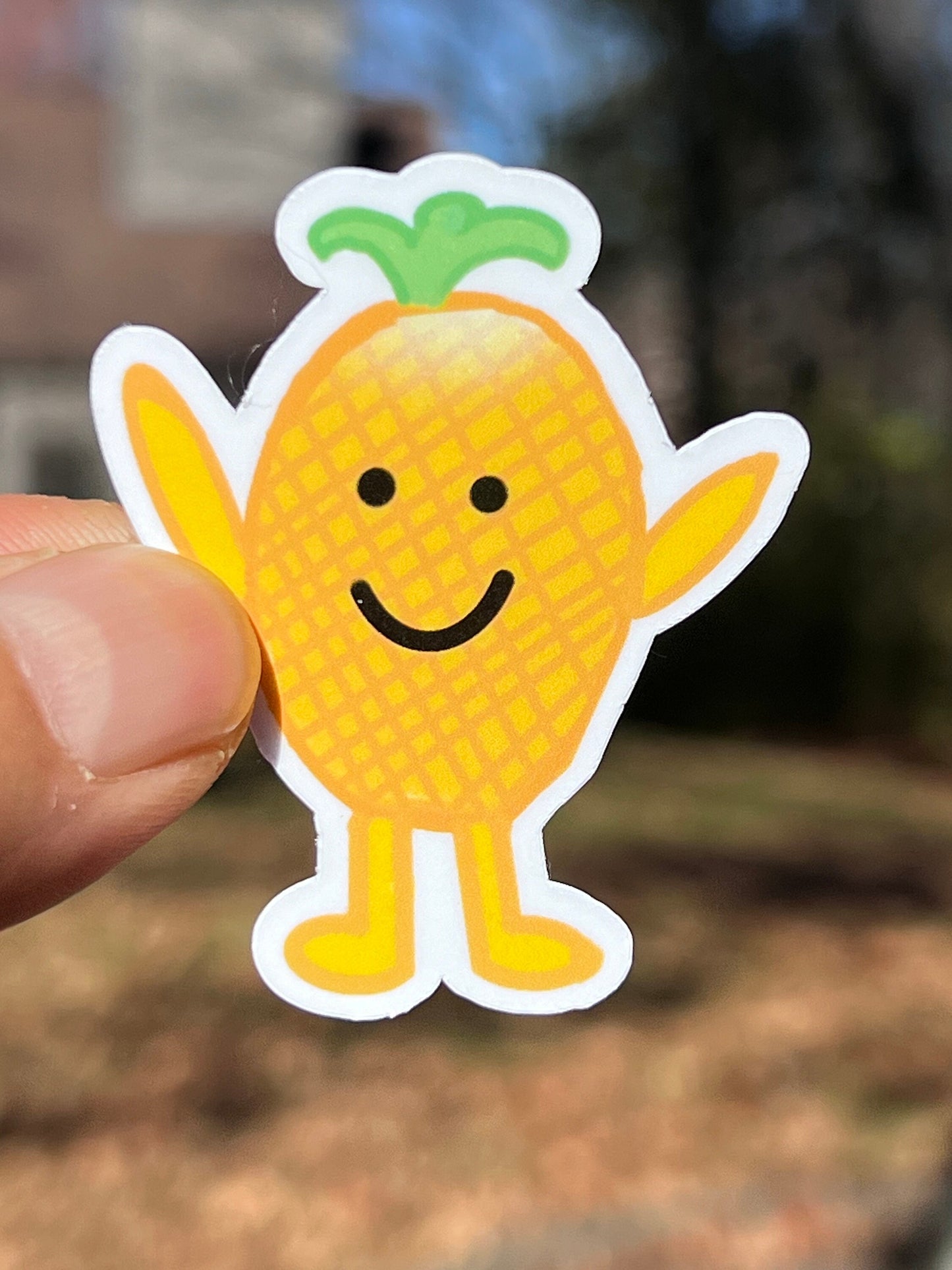 Mr. Pineapple-  Cute Pineapple- Waterproof Vinyl Sticker. Fruit sticker