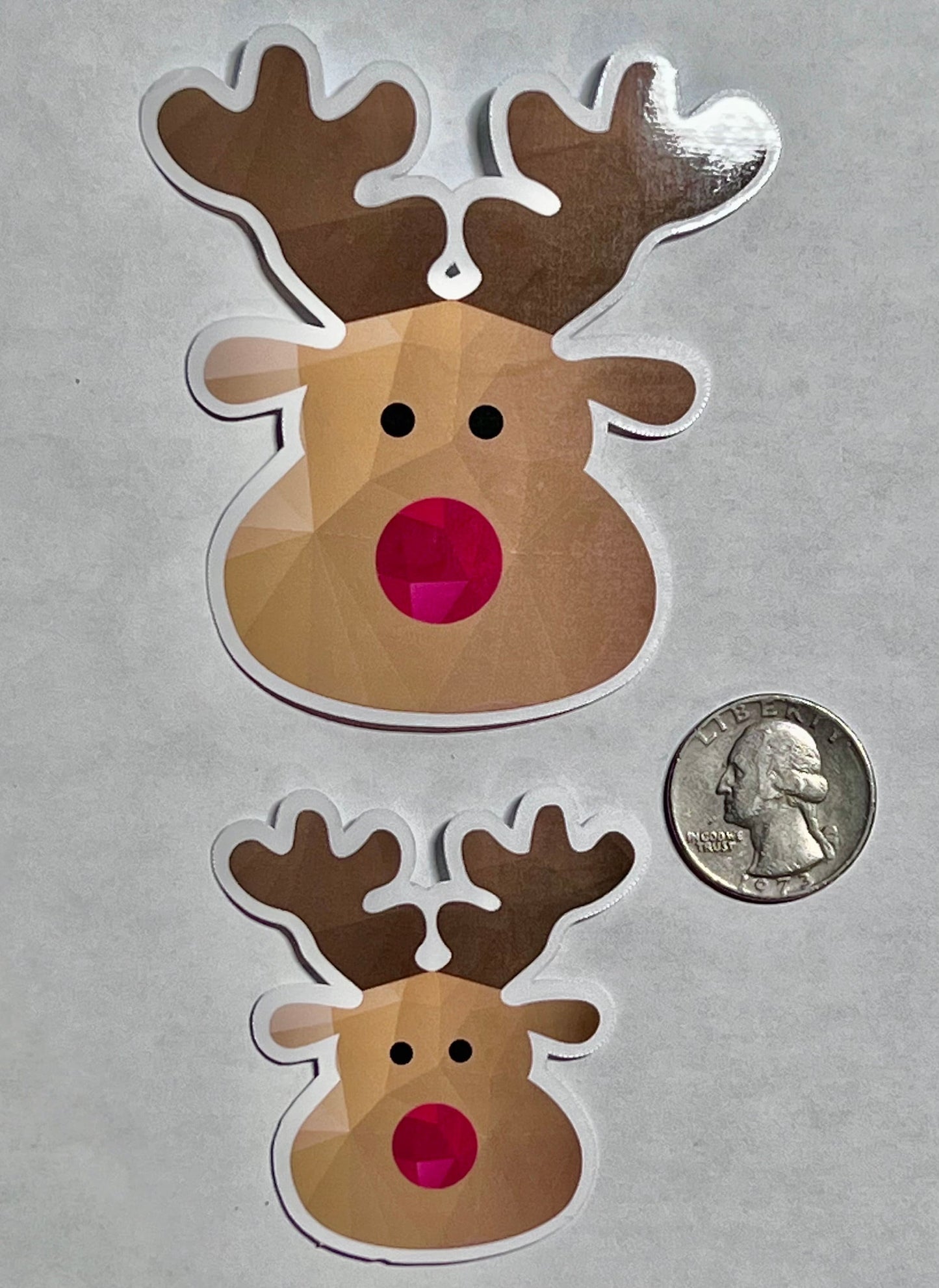 Red Nose Reindeer Vinyl Sticker image 2